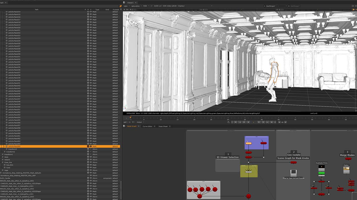 Nuke UI showing 3D system